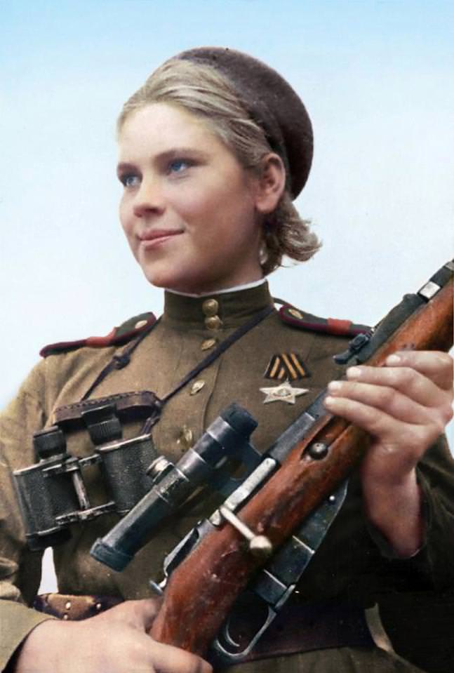 Beautiful blonde Roza Shanina, who was responsible for 59-confirmed kills.