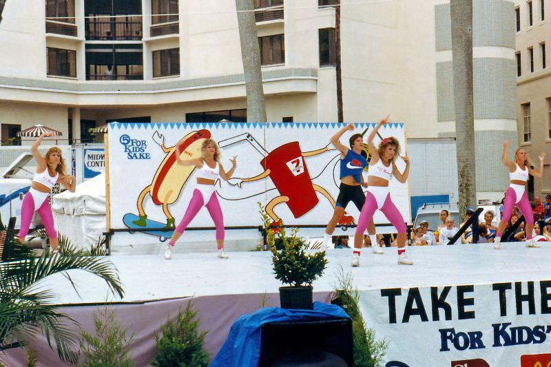 Aerobic dance performance, SunFest, 1988