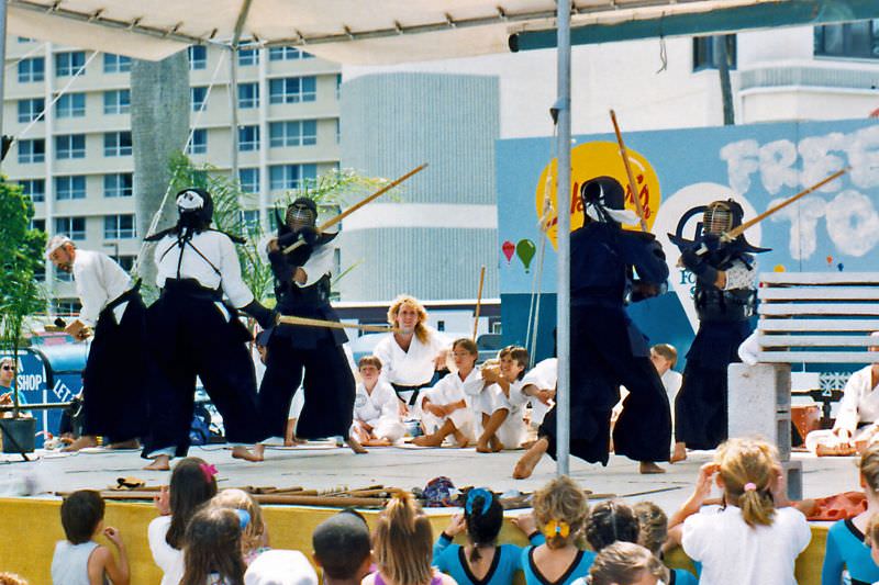 Kendo, martial arts demonstration, sunFest, 1989