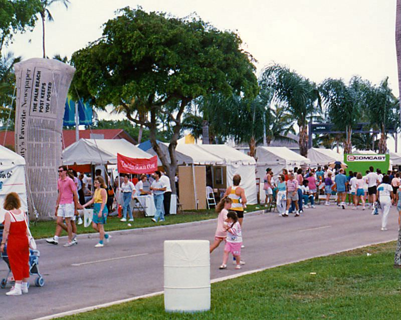 People and booths, SunFest, West Palm Beach, 1989