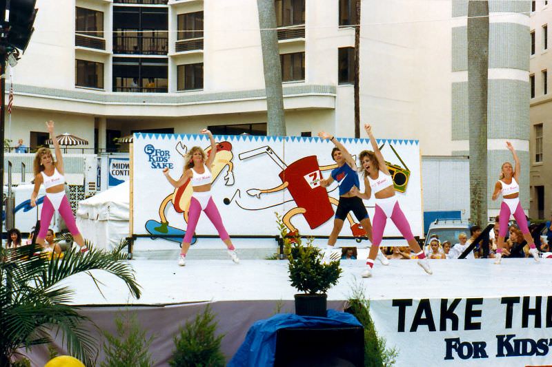Aerobic dance performance, SunFest, 1988