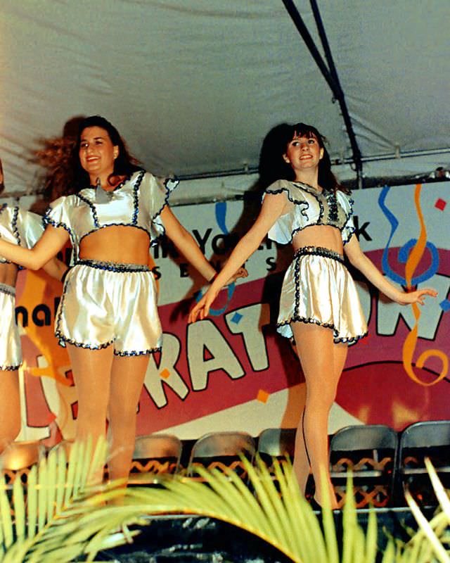Two dancers at an evening performance at the West Palm Beach festival, 1992