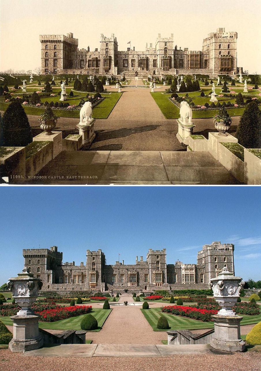 Even in the 19th century, tourists flocked to the East Terrace in the town of Windsor.