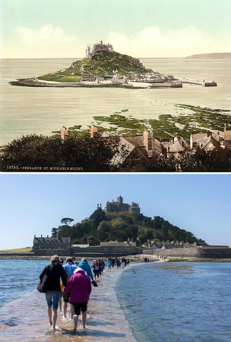 The scenic and isolated St Michael's Mount in Penzance was popular with visitors to Cornwall.