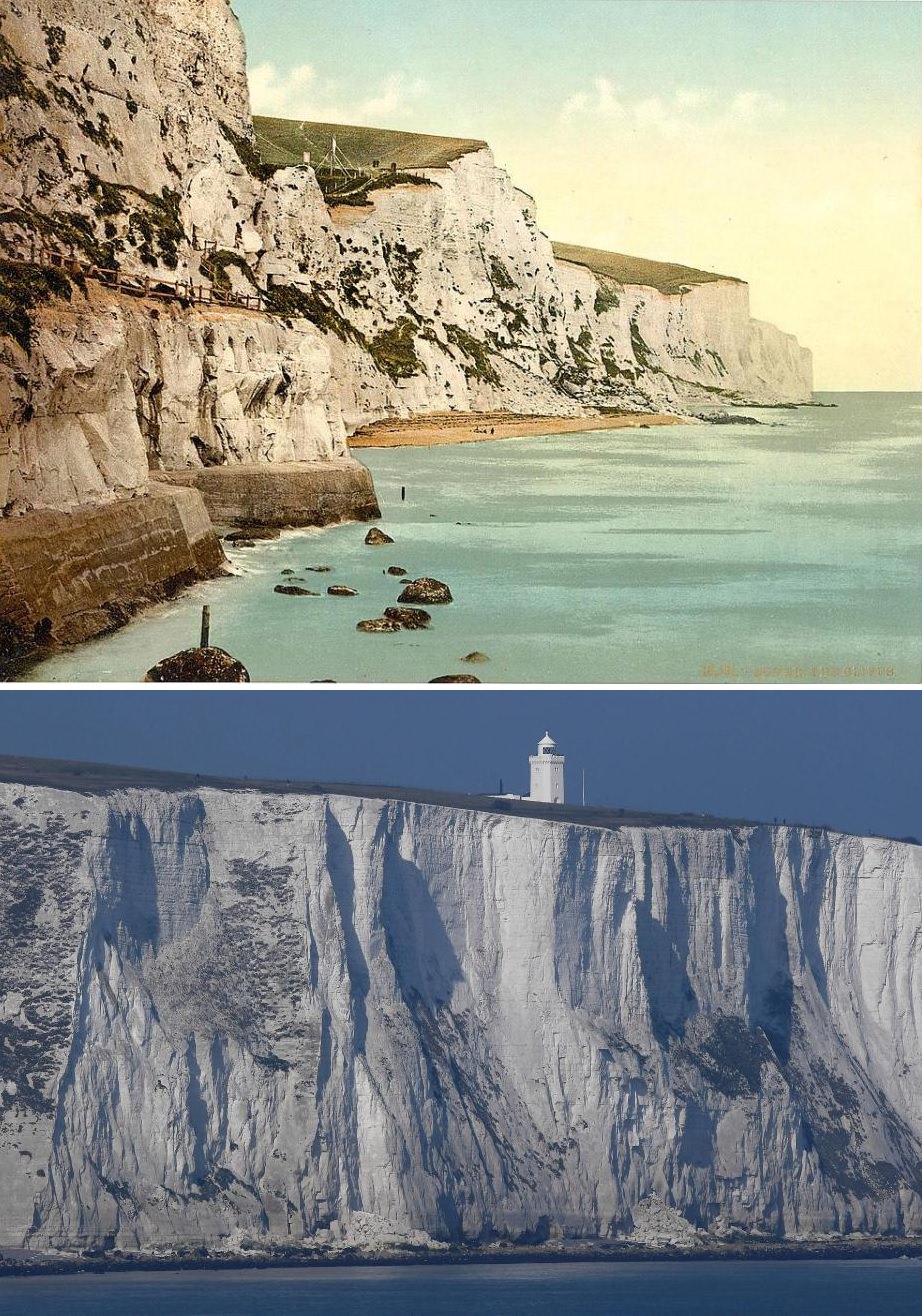 The iconic White Cliffs of Dover in the 1800s.