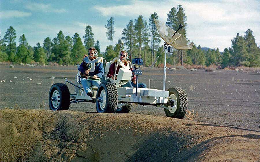 Astronauts training for moon missions