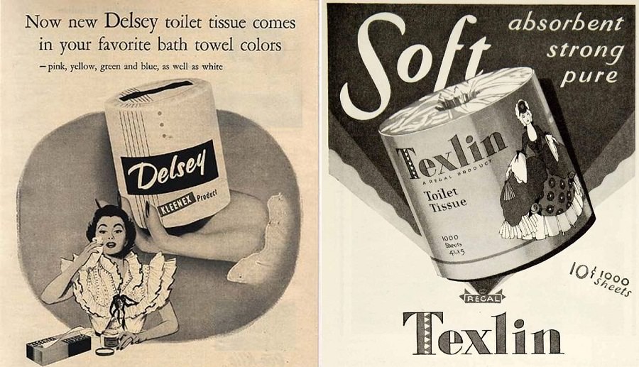vintage toilet papers ads