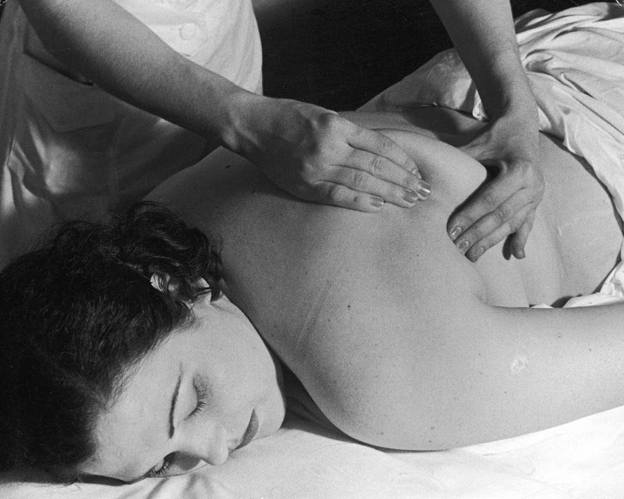 Woman getting a massage at Rose Dor Farms, a weight loss camp.