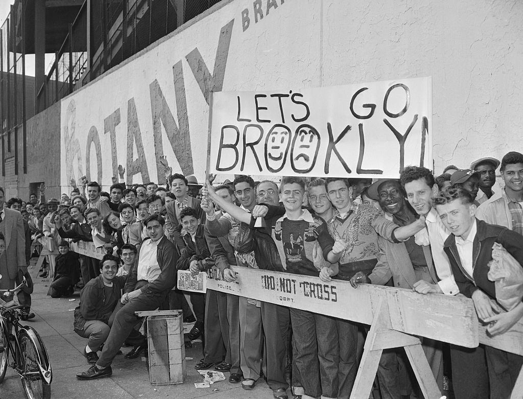 Baseball crowds at Ebbets Field, Giants vs. Dodgers, 1951.