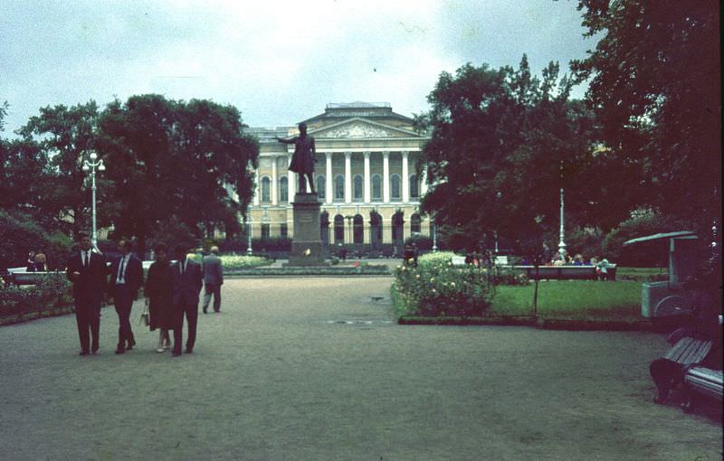 Russian Museum with Pushkin monument, 1963