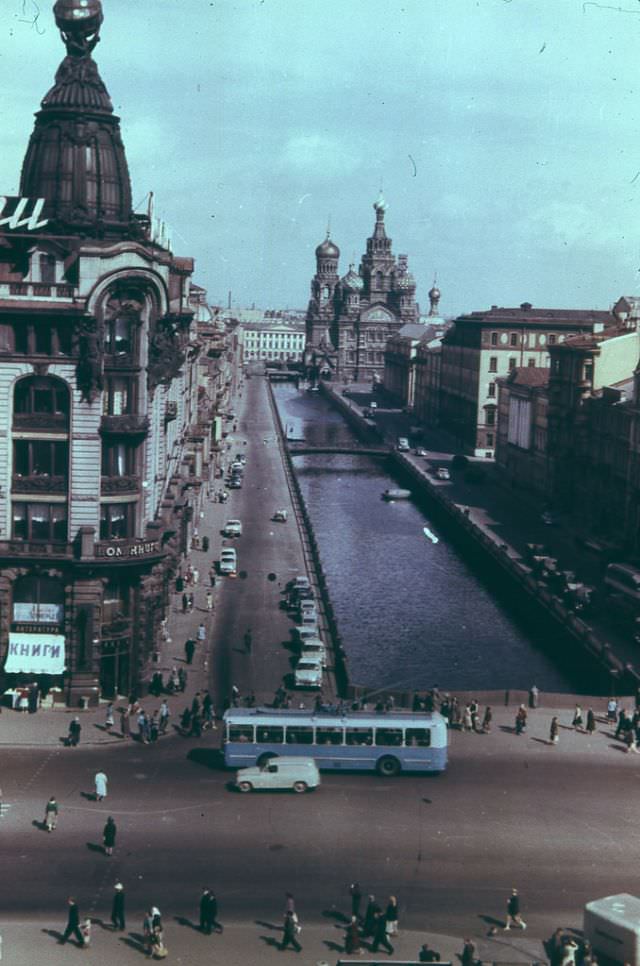 Canal Griboyedov -St. Saviour's Church, modelled on St. Basil's in Moscow, 1968