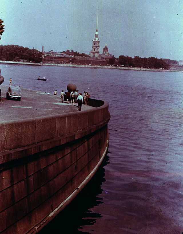 View of the Neva - Admiralty and St. Isaac's in background, 1968