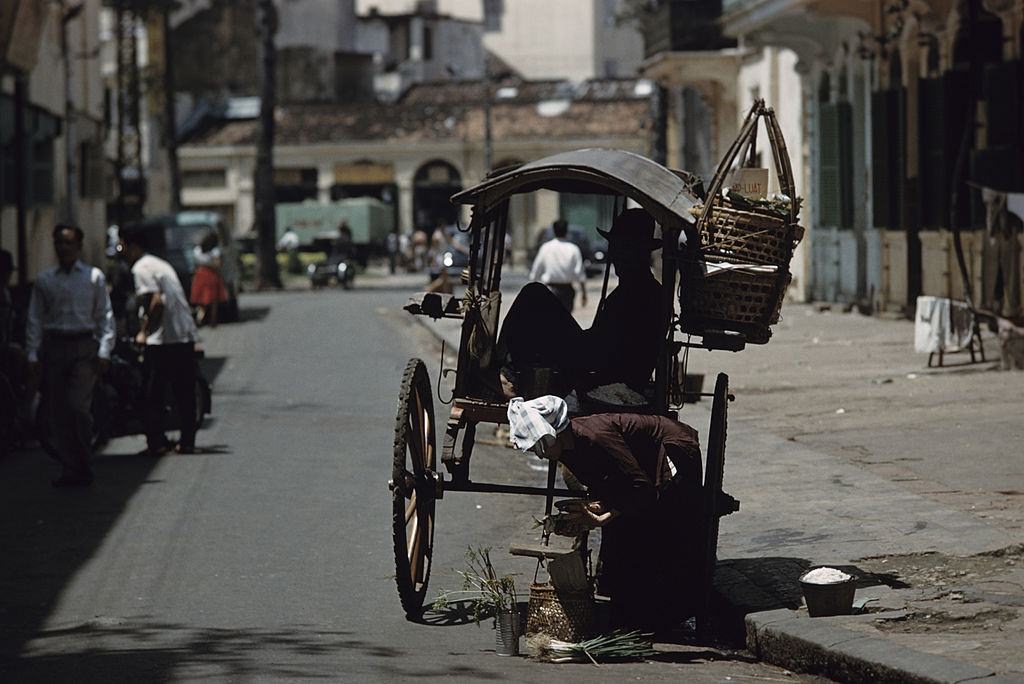 On a street in Cholon Chinatown in Saigon, 1961