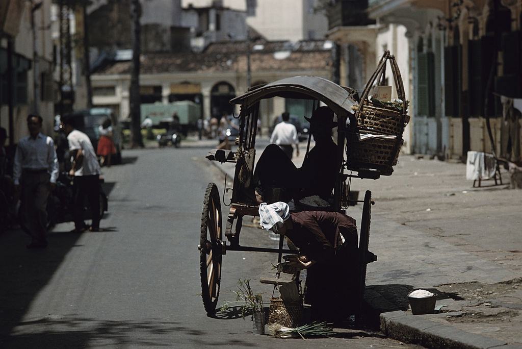 On a street in Cholon Chinatown in Saigon, 1961