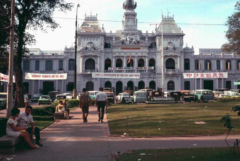 Government Building (now the City Hall in Ho Chi Minh City). It is from the French Colonial days of Vietnam, 1968