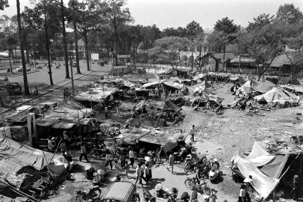 People gathering at camp Gia Dinh, Vietnam, 1964