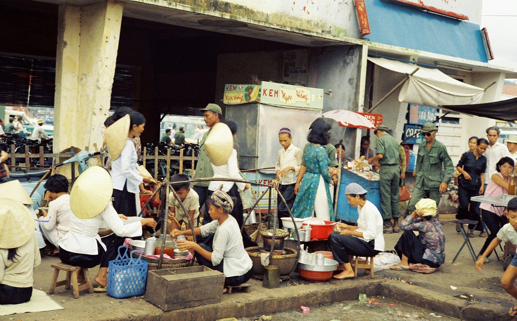 Outside a market in Vietnam, 1967