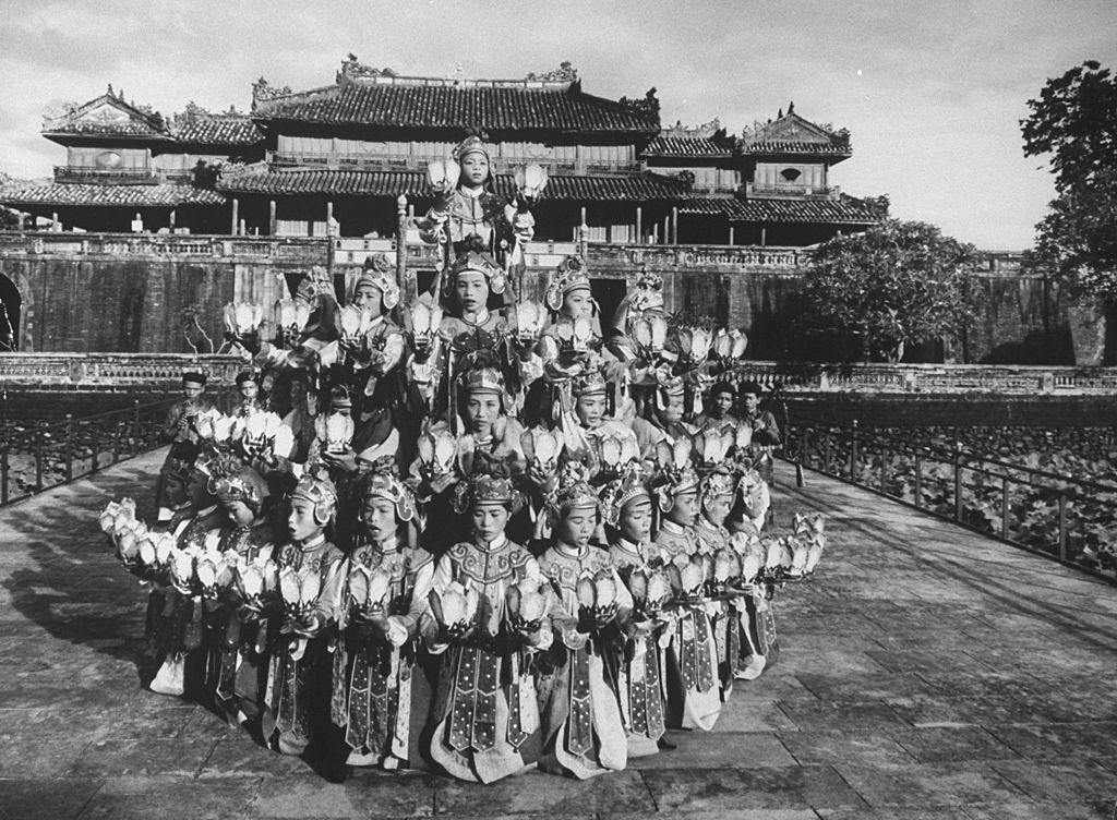 Traditional dancers performing in the once Imperial city, 1961.