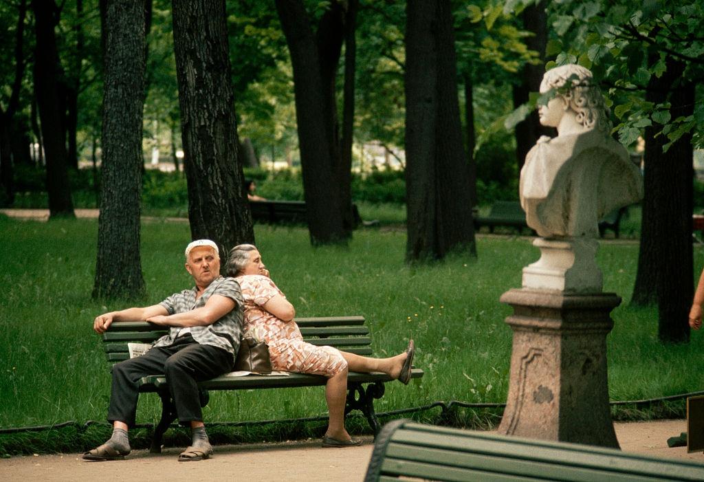 Elderly Couple in Leningrad Park, 1972.