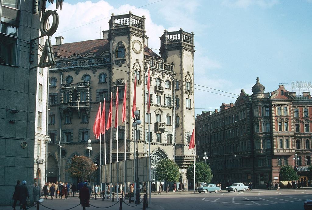 Buildings on a square in Leningrad, 1973.