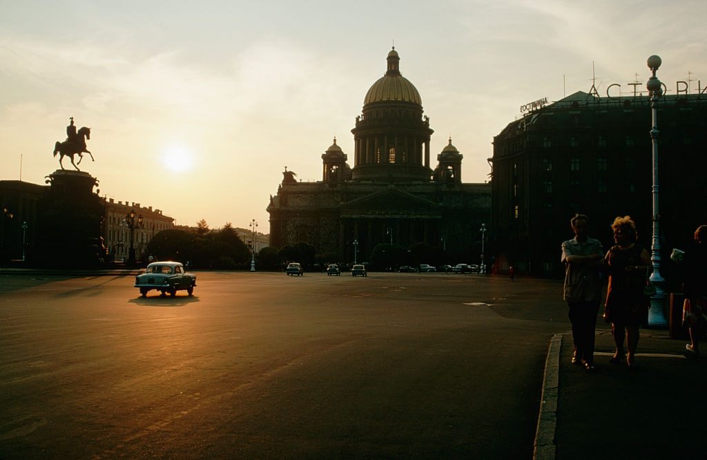 Street in Front of St. Isaac's Cathedral, Leningrad, 1972.