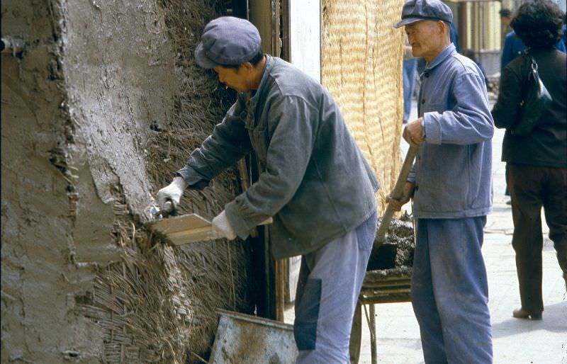 Plastering a wall