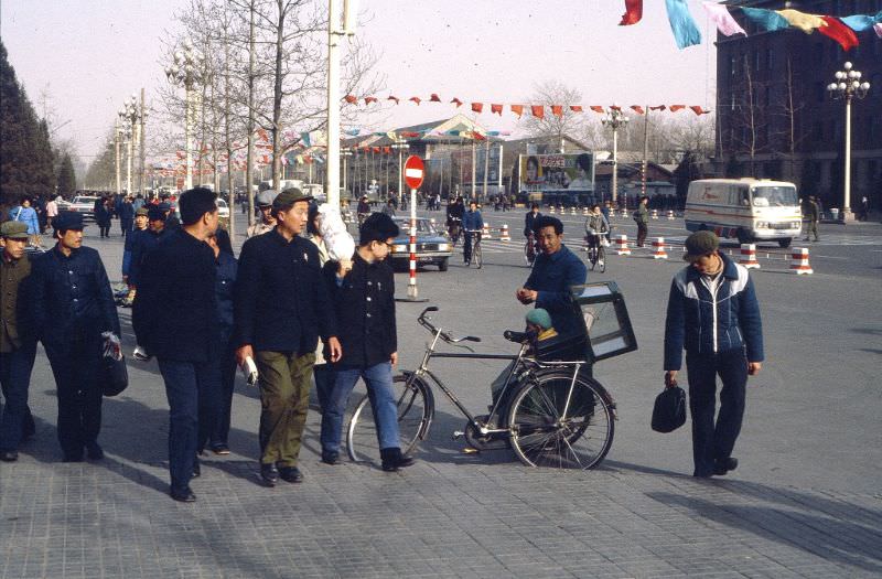 The great children's seat on the bicycle