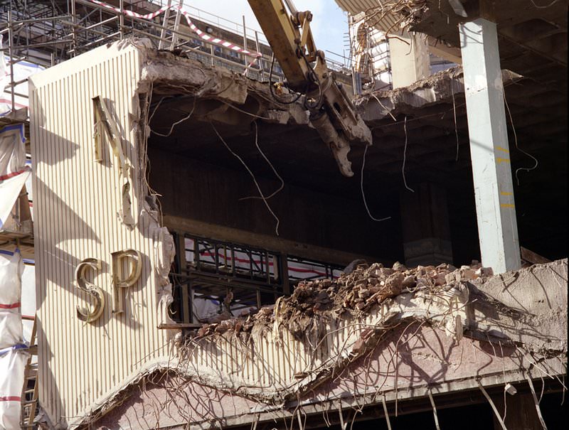 IRA Bombing damage in Manchester, 1996.