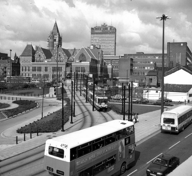 View from Piccadilly Station, 1990s.