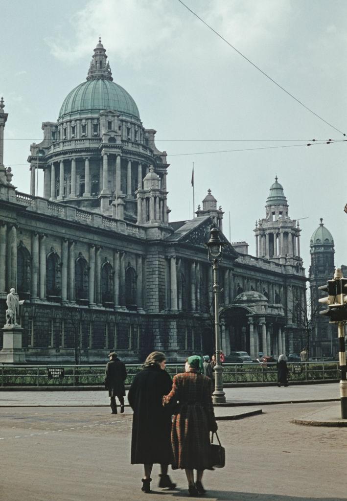 The Belfast City Hall on Donegall Square East in Belfast, June 1955.