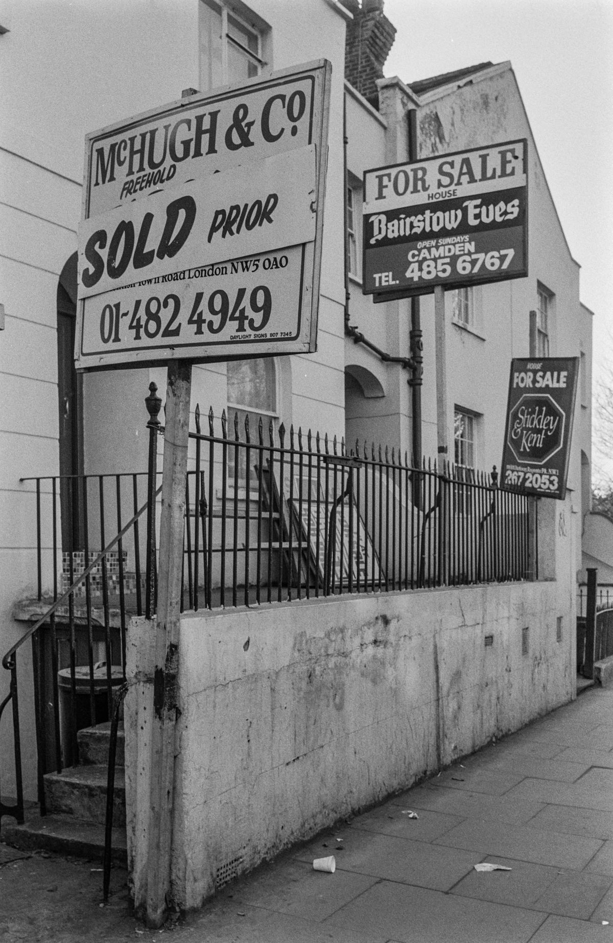 Leighton Rd, Kentish Town, Camden, 1986