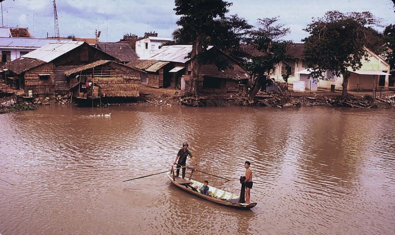 Life on the canal in Can Tho, 1968