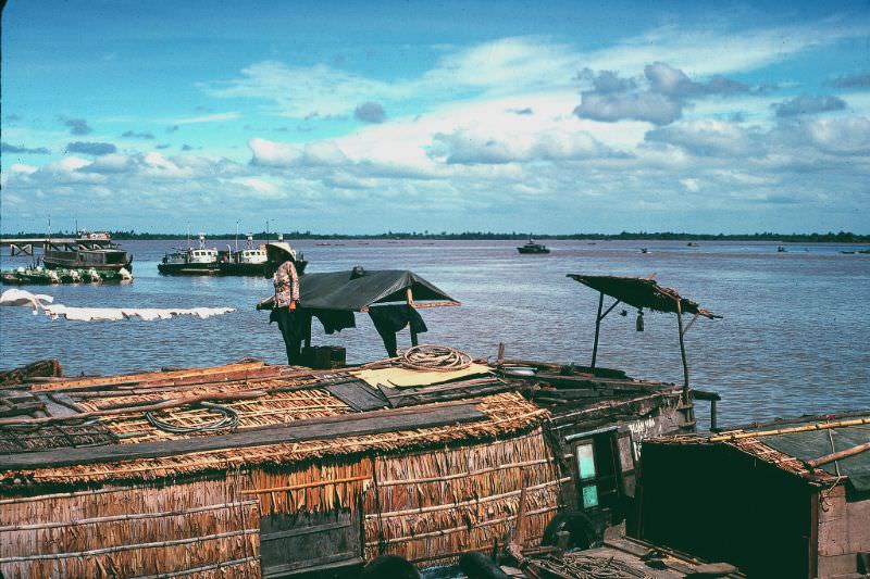 Mekong River scene in Can Tho, 1968