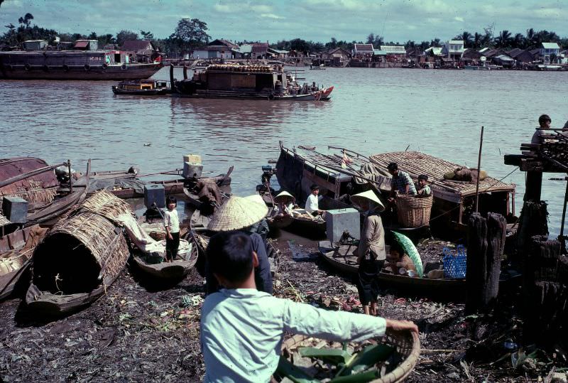 River commerce in Can Tho, 1968