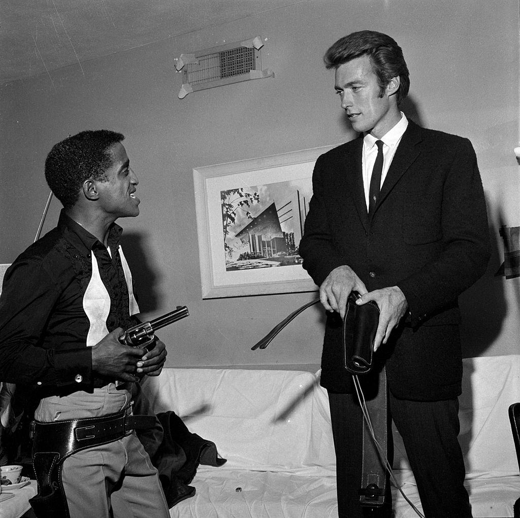 Clint Eastwood with Sammy Davis, Jr. after Davis' performce at The Sands Hotel, Las Vegas, 1959.