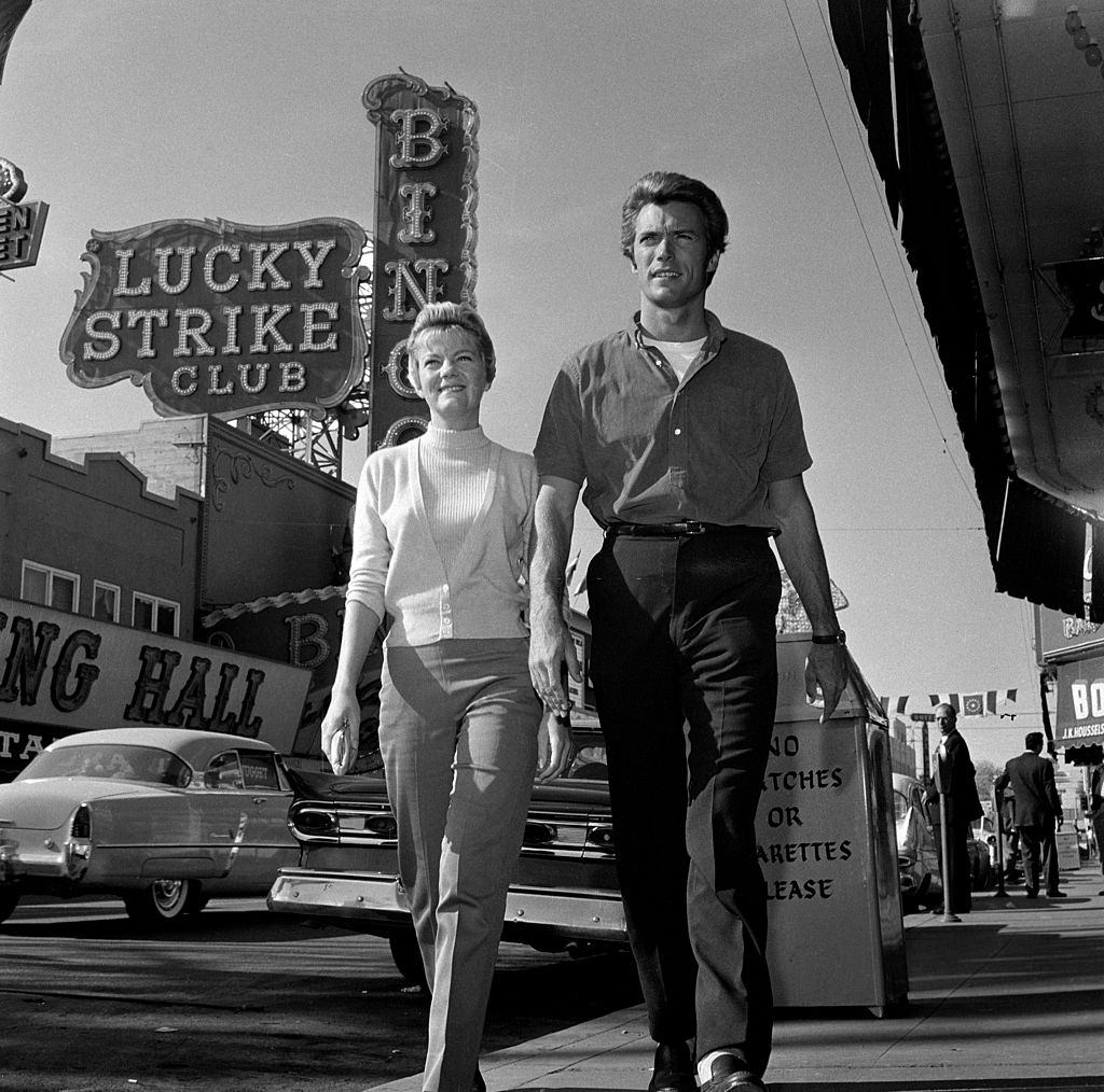 Clint Eastwood with his wife Maggie Eastwood in Las Vegas, 1959.