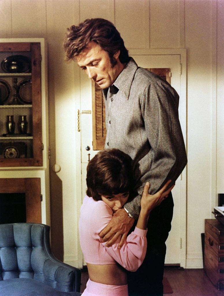 Clint Eastwood with actress Jessica Walter on the set of his movie 'Play Misty For Me', 1971.