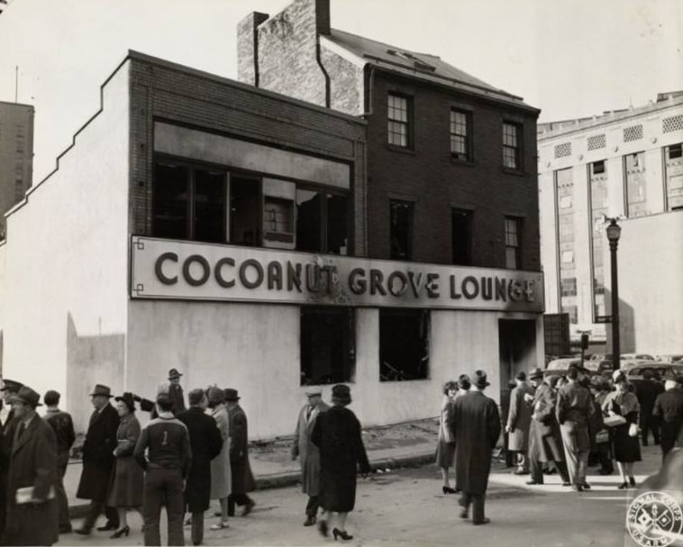 The exterior of the club after the fire.