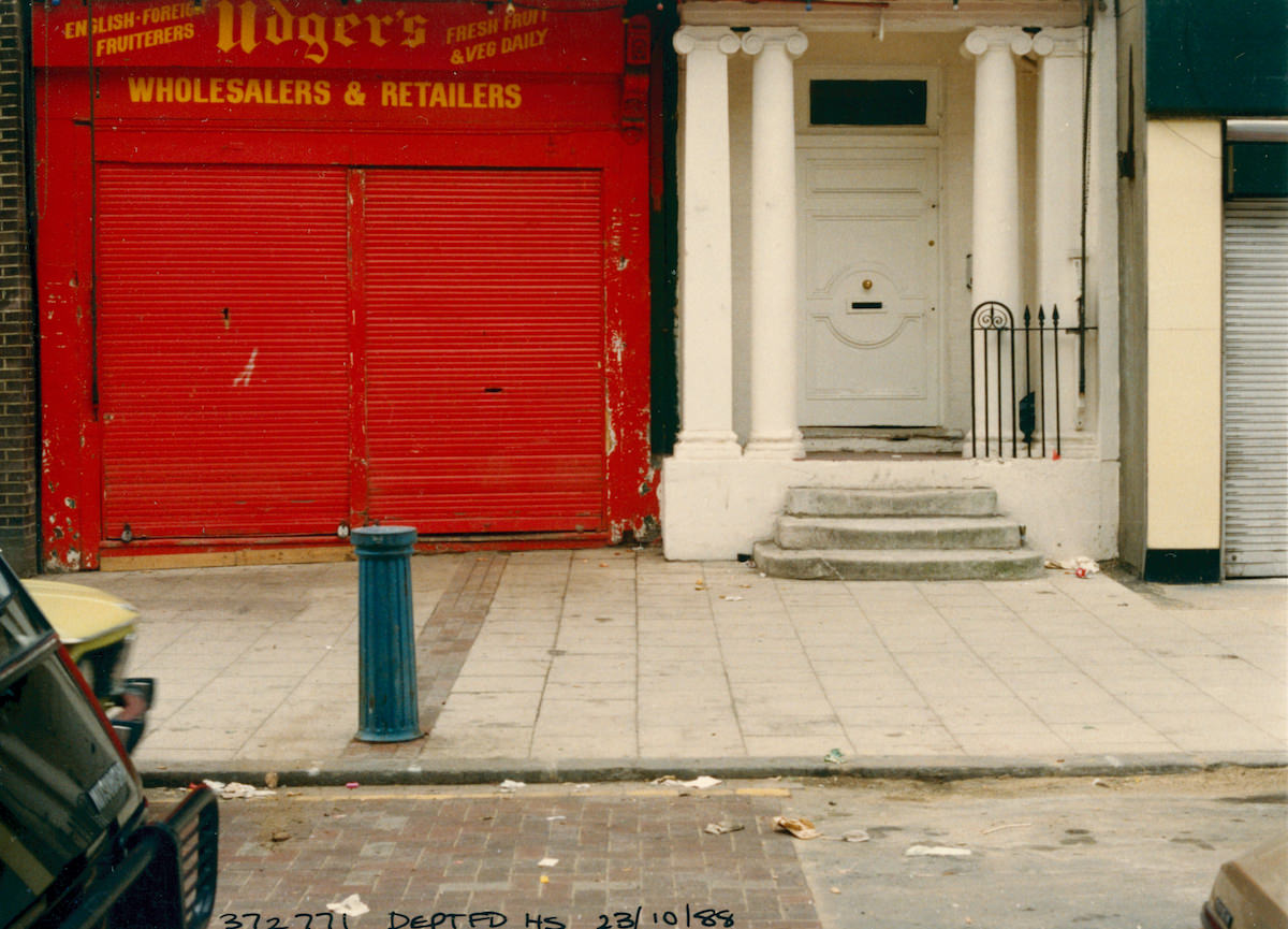 Shop shutters and Doorway, Deptford High St, Deptford, 1988