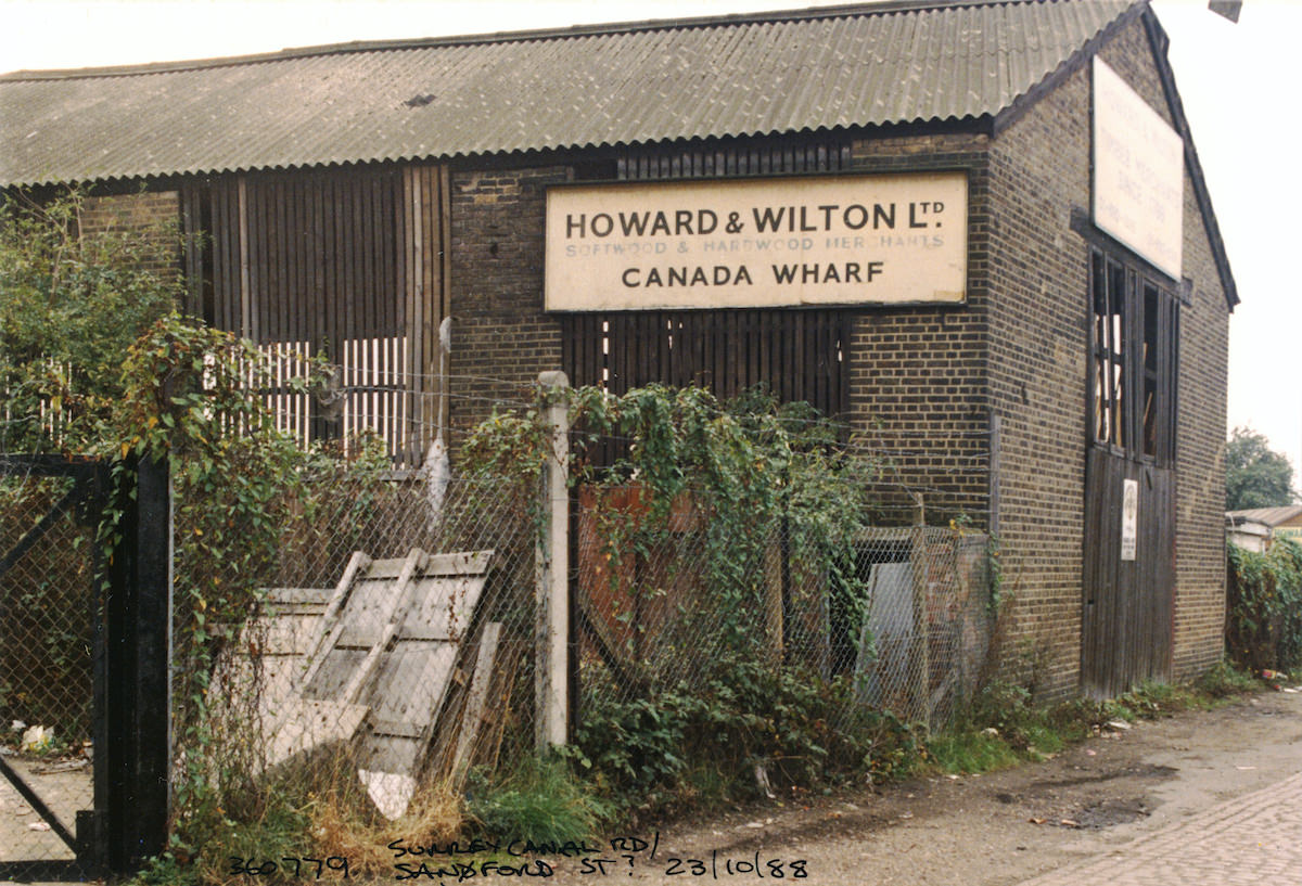 Howard & Wilton Ltd, Canada Wharf, Trundley’s Rd, Surrey Canal Rd, Deptford, Lewisham, 1988