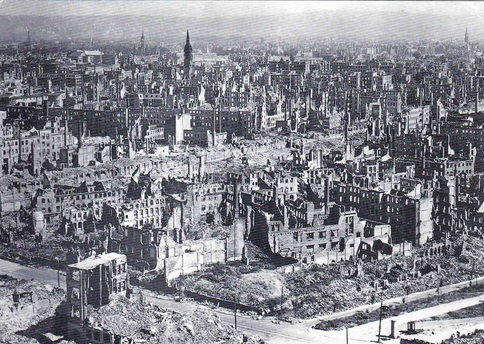 Over ninety percent of the city center was destroyed.