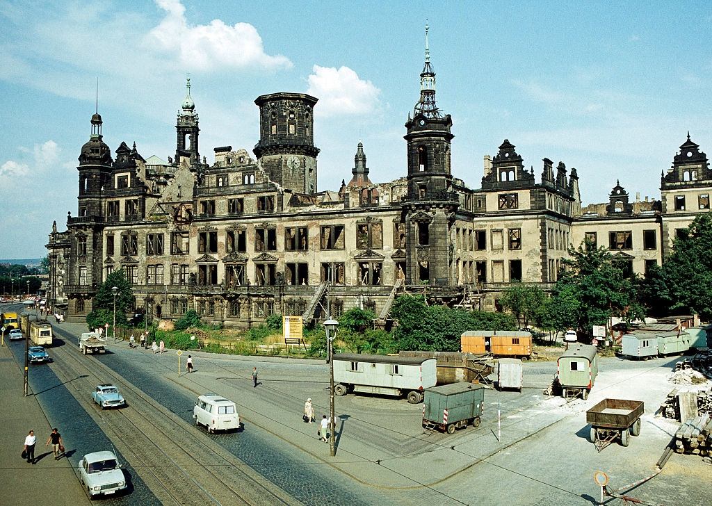 Ruin of Dresden Castle which was destroyed after the bombing of Dresden.