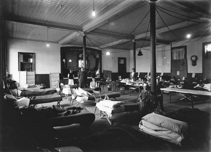 A Knights of Columbus building has been converted into a hospital to manage the massive numbers of wounded poeple.