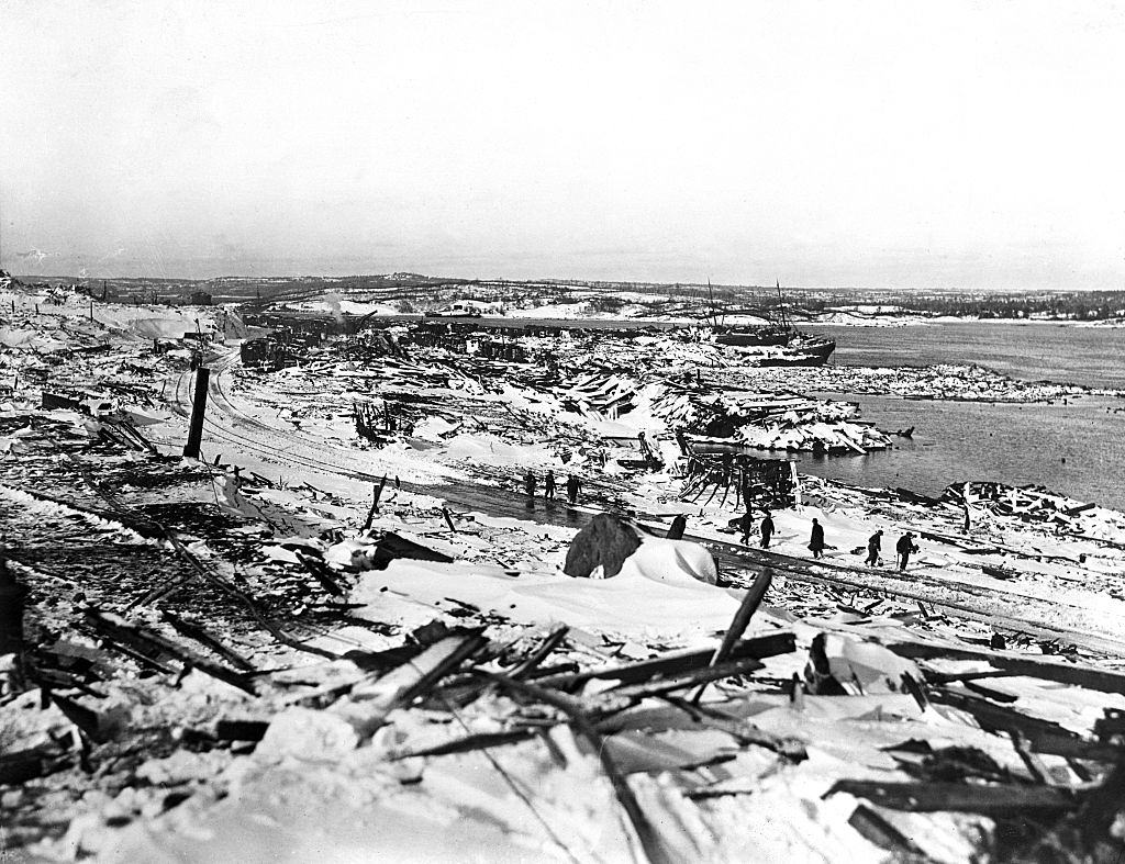 General view of the remains of the explosion at Halifax.