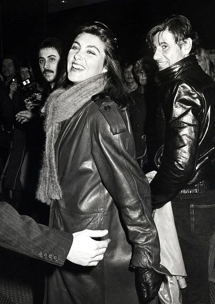 Laura Branigan with her boyfriend after rehearsals for "Night of 100 Stars II" at New York Hilton Hotel, 1985.