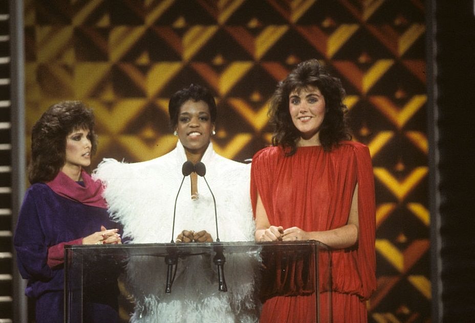 Laura Branigan with Charly Mcclain and Evelyn, 1983.