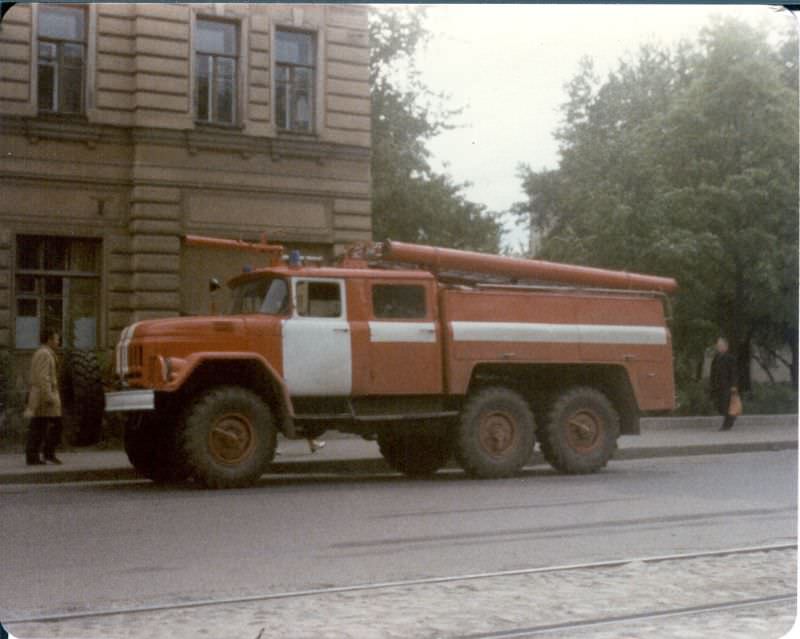 Soviet fire engine, Leningrad, 1976