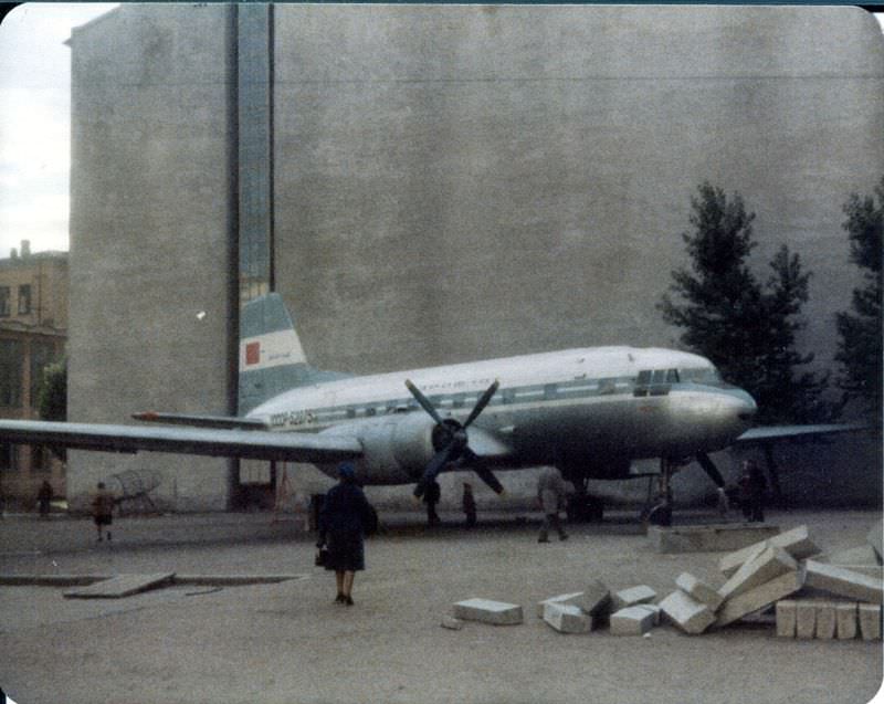 Plane in empty lot, Leningrad, circa mid-1970s