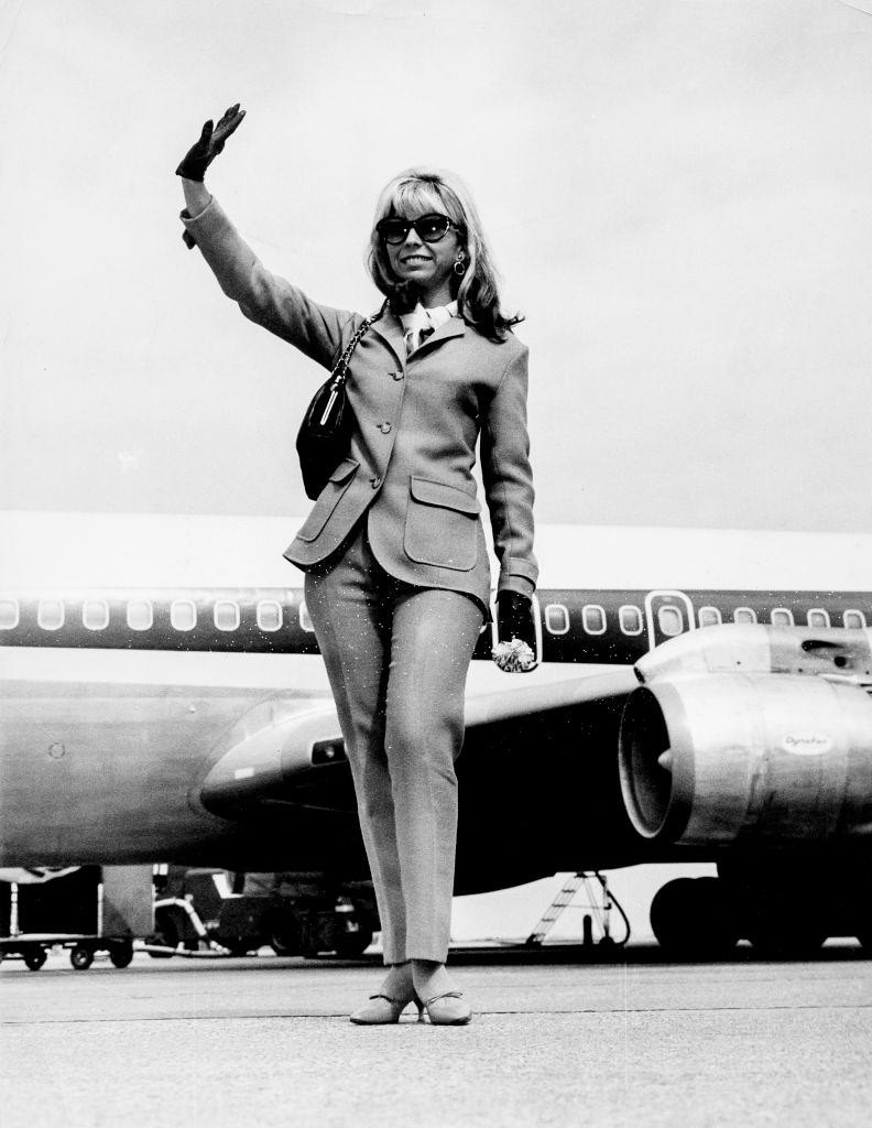 Nancy Sinatra at Rome Airport, 1966.