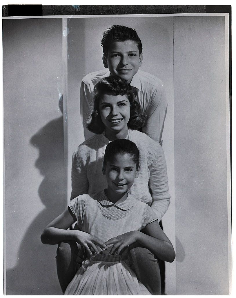 Nancy Sinatra with her brother and sister, 1957.